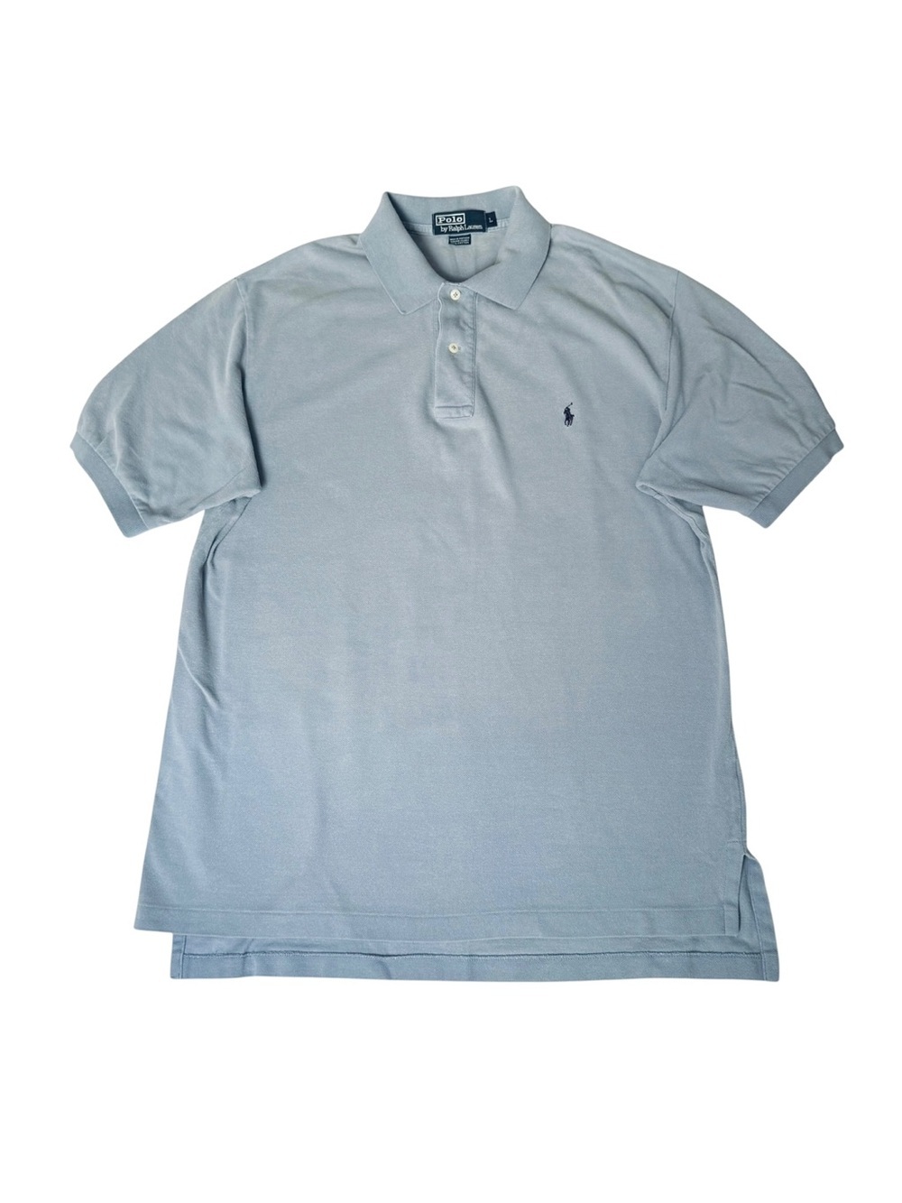 Polo Ralph Lauren Pique Mesh Polo Shirt Men's Large Blue Short Sleeve Cotton